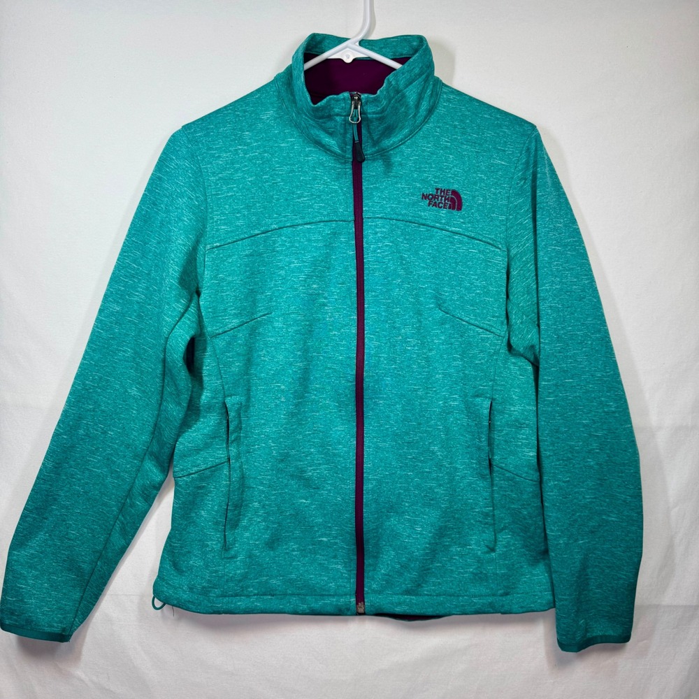 The North Face‎ Fleece Jacket Full Zip Teal Purple Womens Sz Medium